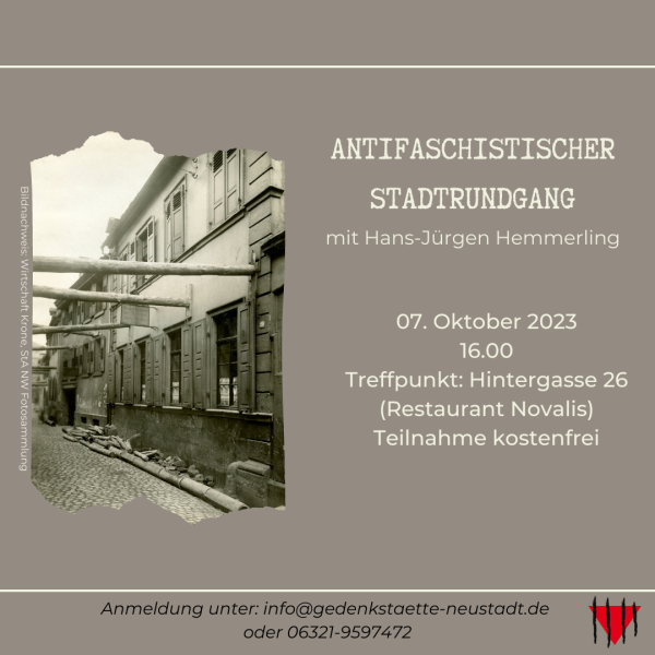 Antifaschistischer Stadtrundgang Oktober 2023 Antifaschistischer Stadtrundgang Oktober 2023